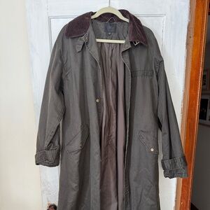 Zara Waxed Trench Rain Coat Brown M/L